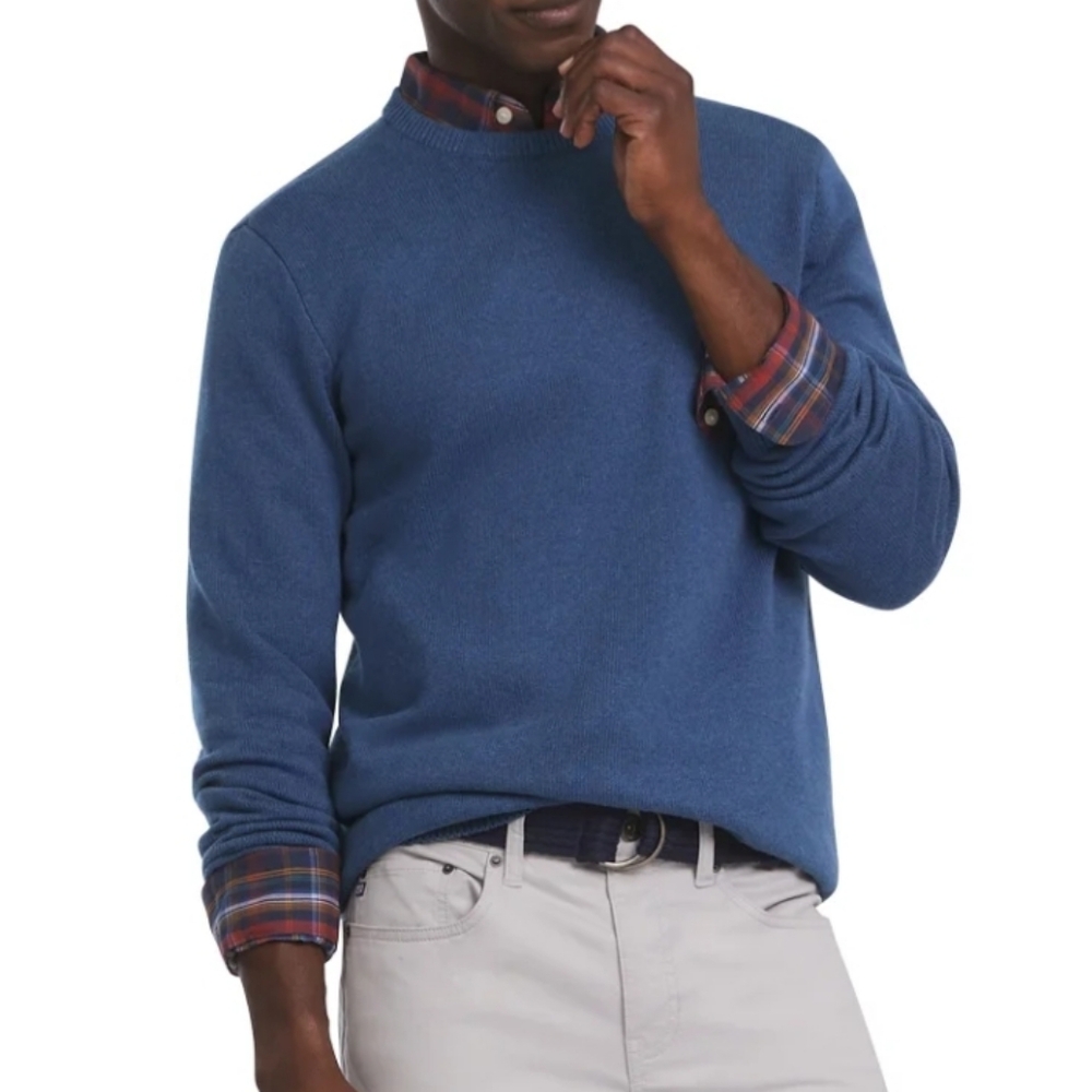 Chaps Solid Cotton Crewneck Sweater Size Large NWT